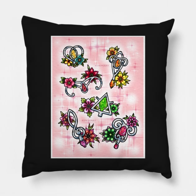 fairy brooches Pillow by alilynn15