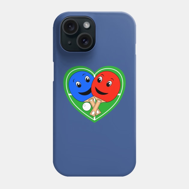 Table Tennis Valentines Doubles Partners Phone Case by brodyquixote