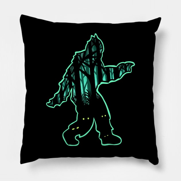 Bigfoot country Pillow by Squatchyink