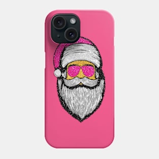 Pink Santa Claus, Christmas Lights Pink Santa Phone Case