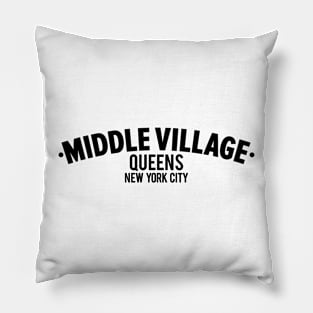 Middle Village Queens Logo - A Minimalist Tribute to Suburban Serenity Pillow