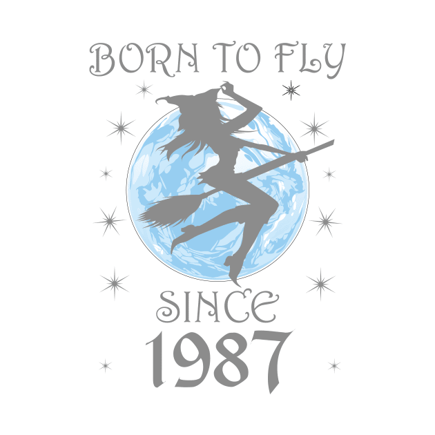 BORN TO FLY SINCE 1951 WITCHCRAFT T-SHIRT | WICCA BIRTHDAY WITCH GIFT by Chameleon Living