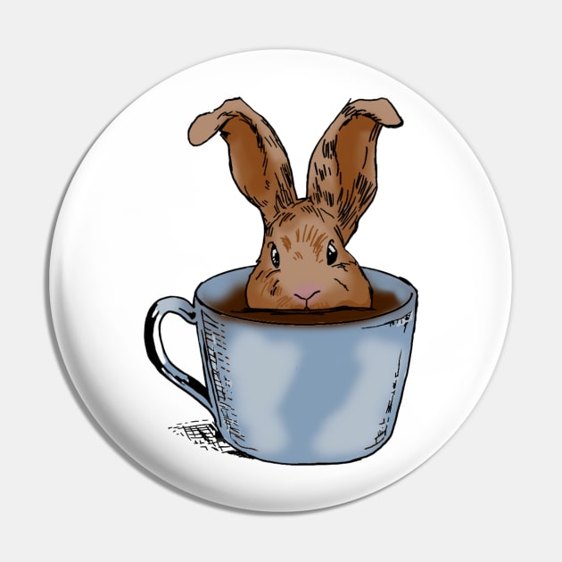 A Cup of Rabbit Pin by WOODDIOS