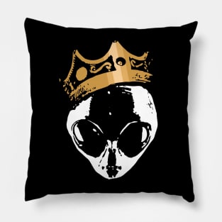 King Alien Gold Golden Crown Funny UFO Science Fiction Gift Pillow