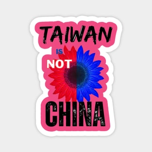 Taiwan is not China - Blue & Red Taiwanese sunflower of hope Magnet