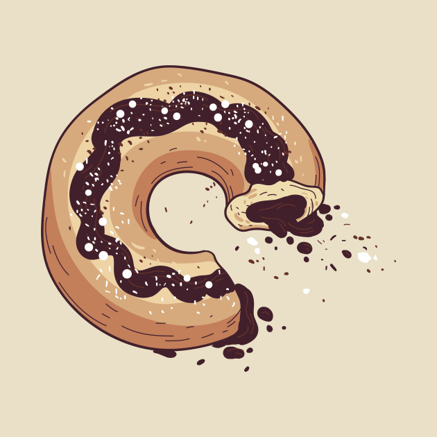Donut lover chocolate doughnut by InkyArt
