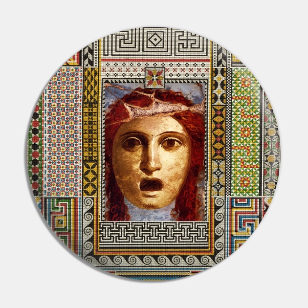 THEATER MASK,ANTIQUE ROMAN PAINTING WITH POMPEII MOSAICS PATCHWORK Pin by BulganLumini