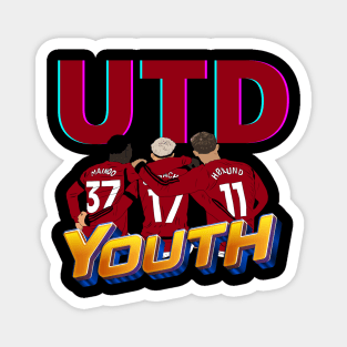 UTD Youth Kobbie Mainoo Alejandro Garnacho Rasmus Hojlund Minimalist Magnet