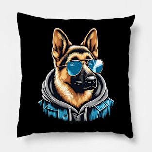 German Shepherd With Sunglasses Pillow