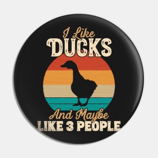 I Like Ducks and Maybe Like 3 People - Gifts for Farmers print Pin