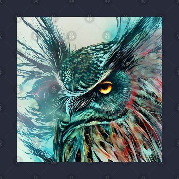 Great Horned Owl Digital Painting by karma-stuff