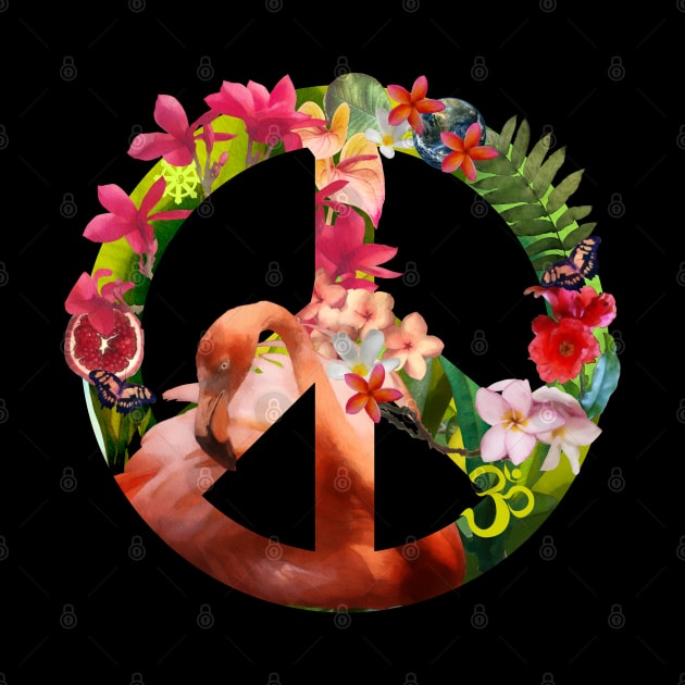 Peace Sign,  Pink Flamingo by Dream and Design