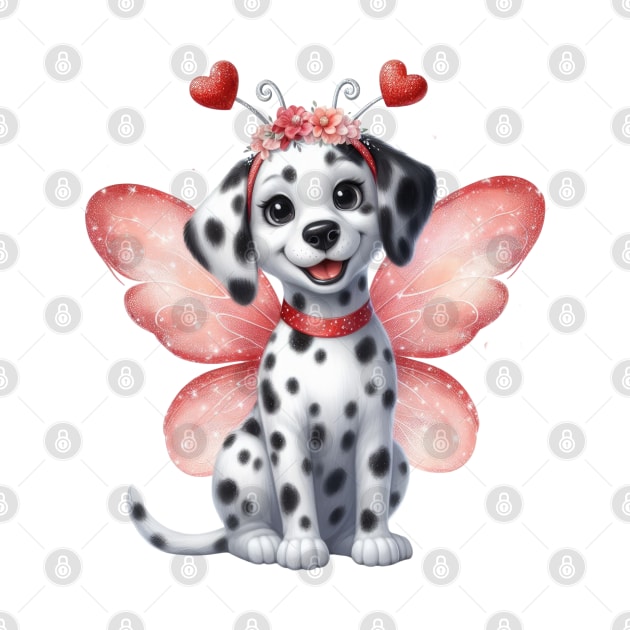 Valentine Fairy Dalmatian Dog by Chromatic Fusion Studio