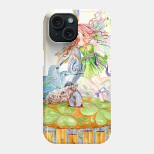 Shamrock Fairy with Hummingbirds Phone Case