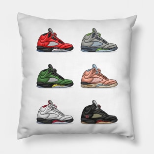 AJ 5 Retro Sneaker Collection Pillow