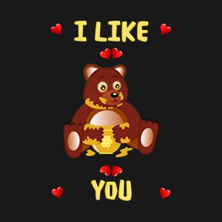 Baby Honey Bear Thinks: I Like You T-Shirt