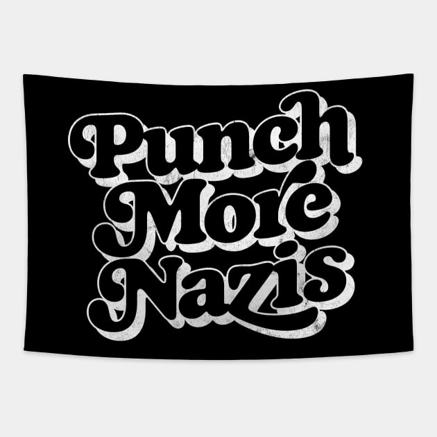 Punch More Nazis / Retro Style Typography Design Tapestry by DankFutura