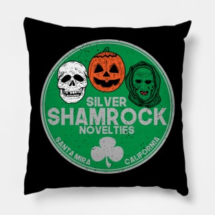 Silver Shamrock Masks Pillow