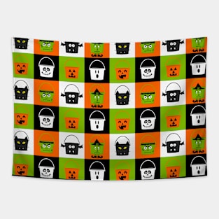 Halloween Candy Pail checks Tapestry