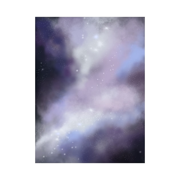 Purple Galaxy Digital Painting by Flowering Words