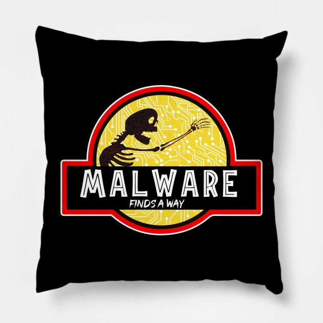 Malware Finds A Away funny humor Computer science Pillow by DonVector