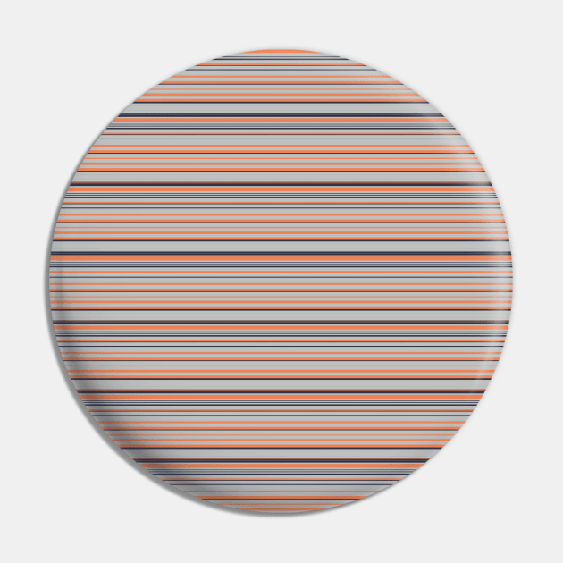 Orange,Grey and Black Minimalist Stripes Pin by craftydesigns