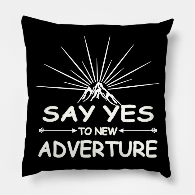 the mountain adventure outdoor Pillow by Bianka