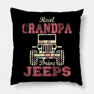 Real Grandpa Drive Jeeps Cute Flower Jeep Floral Jeeps Women/Kid Jeep Lover Jeep Girl Pillow