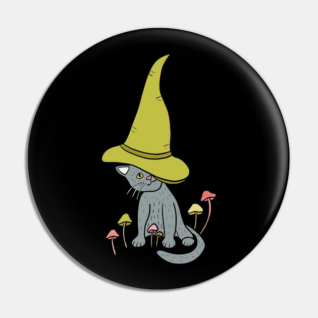 Kitten Witch Pin by Alissa Carin