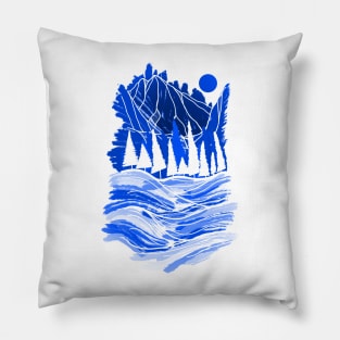 The blue mountain land Pillow