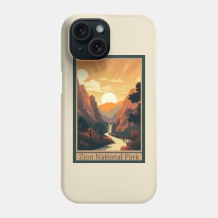 Zion National Park Vintage Travel Poster Phone Case