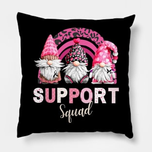 Three Gnomies With Rainbow Support Squad Breast Cancer Awareness Month Pillow