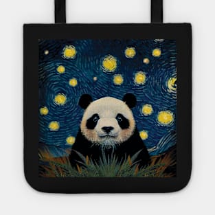 Panda on a Starry Night Tote