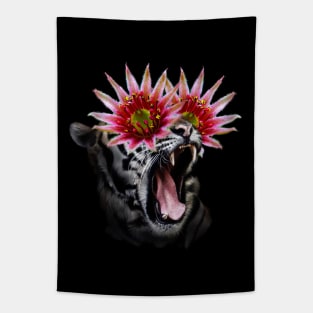 Shocked Tiger Collage Tapestry