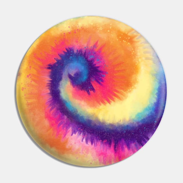 Tie Dye Pattern Design Pin by aquariart