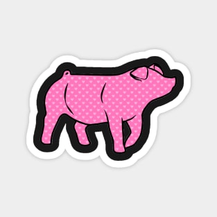 Pink Hearts Pig Silhouette 1 - NOT FOR RESALE WITHOUT PERMISSION Magnet