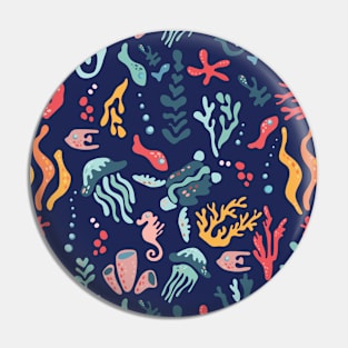 Ocean underwater pattern Pin