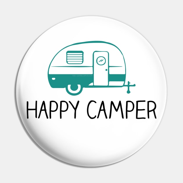 Happy Camper Vintage RV Camping Sticker Pin by sentinelsupplyco