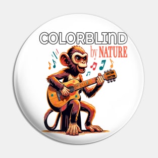 Colorblind by Nature, Melodic Monkey Strums the Blues Pin