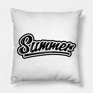 summer hand lettering t-shirt Pillow