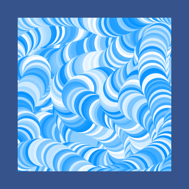 White Blue Swirl Coil Abstract Pattern by Art by Deborah Camp