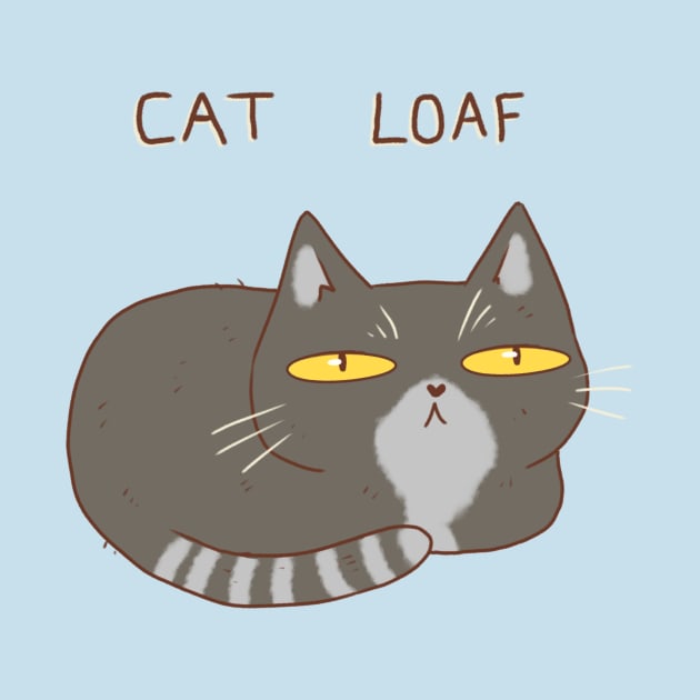 Funny gray cat loaf by Mayarart