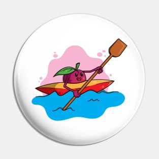 cute plum in a rowboat rowing in a lake Pin