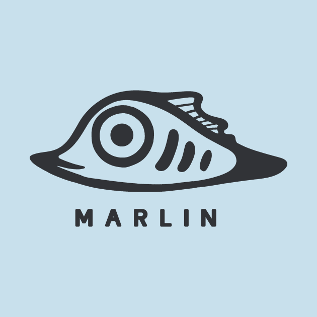 Art of a very small and cute marlin fish. Minimal style by croquis design