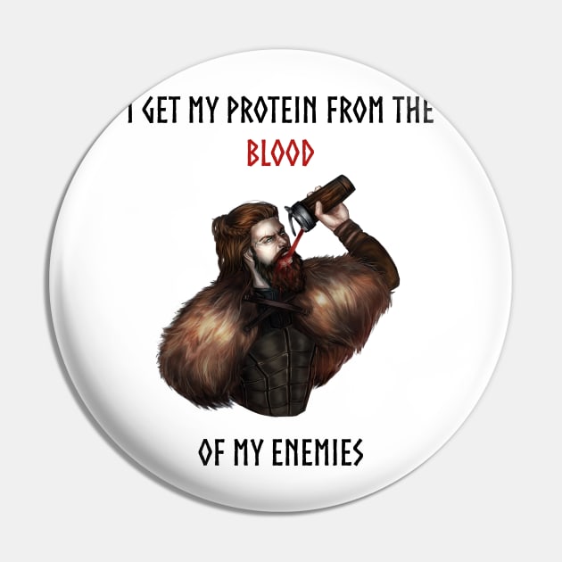 Viking Drinking Blood Workout Pin by Macta