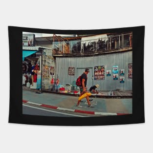 Street scene outdoors, Patong, Phuket, Thailand. Tapestry