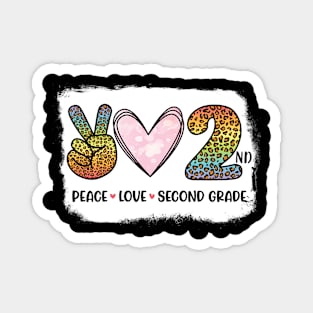 Victory Hand Hearts Peace Love 2nd Grade Back To School Day Magnet