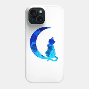 Blue Crescent Moon and Kitty Cat Phone Case