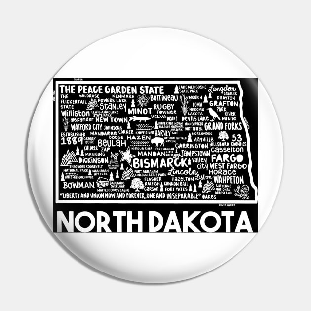 North Dakota Map Pin by fiberandgloss