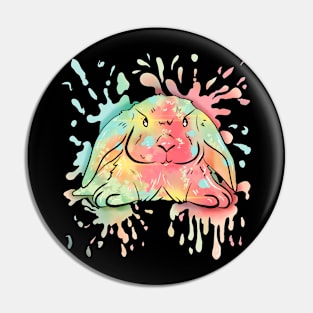 Easter Holland Lop Rabbit With Black Background Pin